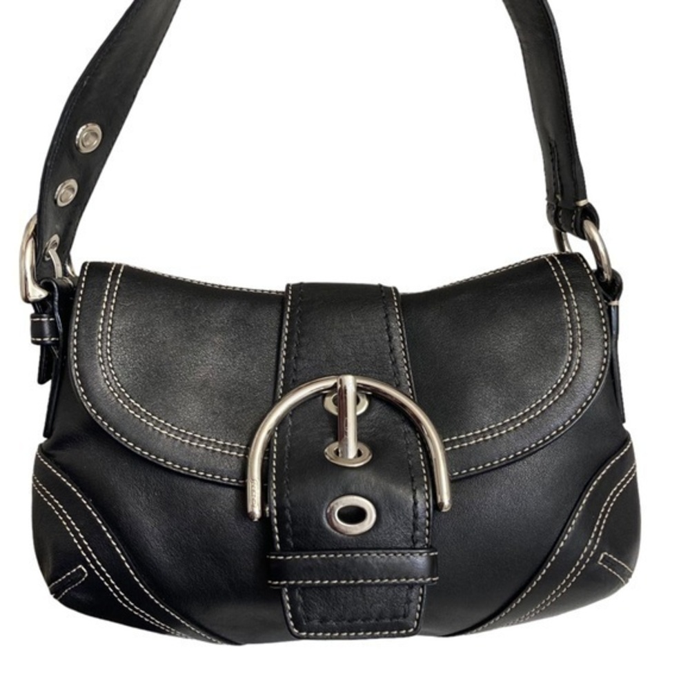 Coach 10316 small black leather y2k soho bag